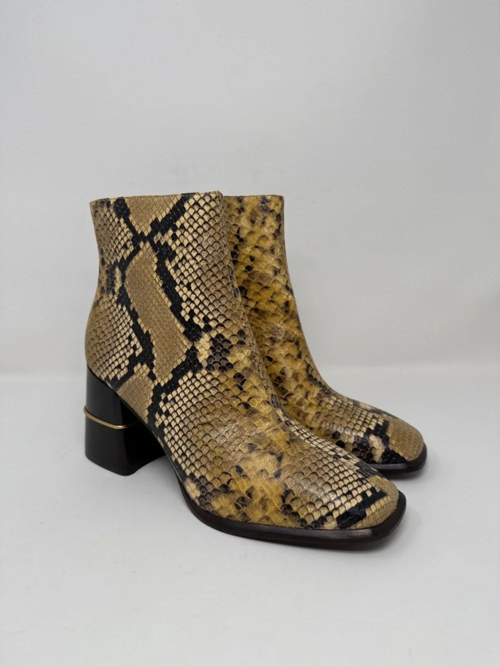 New Tory Burch Leather Ankle Boot Snake Embossed Sz 9.5
